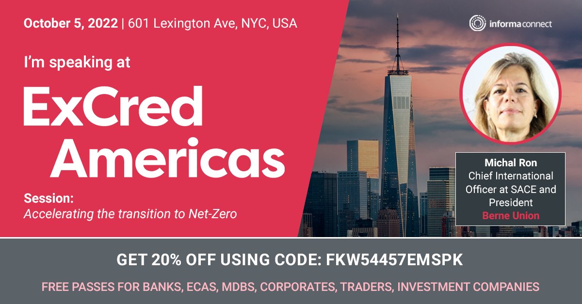 Berne Union (@berneunion) on Twitter photo <a href="/BerneUnion/">Berne Union</a> President Michal Ron will discuss the role of #exportcredit 'accelerating the #transition to #netzero' at the upcoming #ExCred Americas conference on 5th October.
20% registration discount available via this link:
bit.ly/3PAgKvp <a href="/BerneUnion/">Berne Union</a> President Michal Ron will discuss the role of #exportcredit 'accelerating the #transition to #netzero' at the upcoming #ExCred Americas conference on 5th October.
20% registration discount available via this link:
bit.ly/3PAgKvp