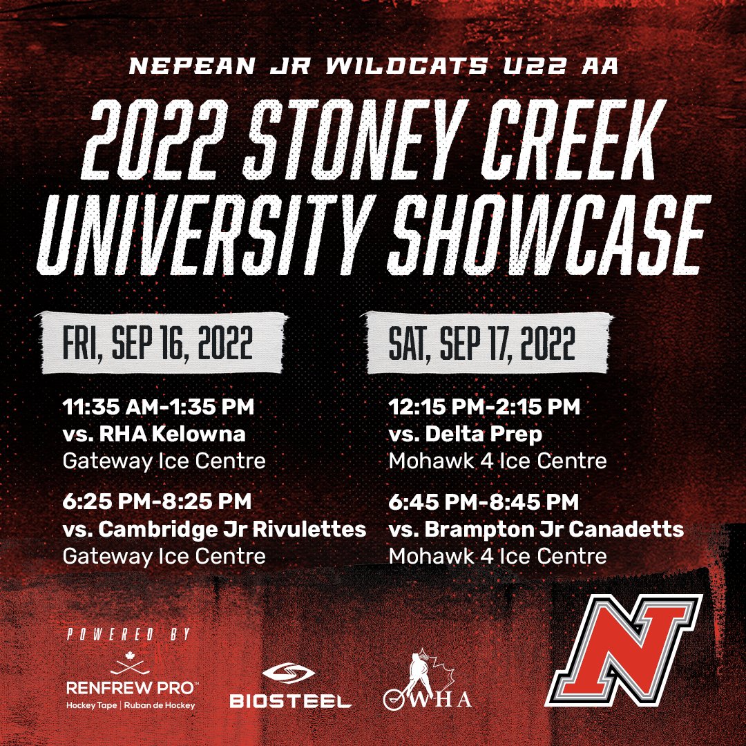 NepJrWildcats's tweet photo. Almost time to hit the road for the U22 Stoney Creek University Showcase! Here's where you'll find us this weekend. https://t.co/vR93xdGsXn