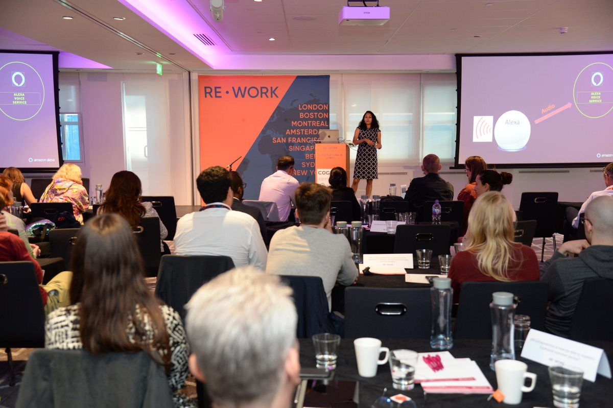 teamrework's tweet photo. ‘A natural turn-taking feature makes Alexa more able to interact with humans.’

Asmita Poddar, Software Development Engineer at Amazon Alexa, is discussing AI building blocks that Alexa has and the improvement AI provides in contrast to rule-based solutions. https://t.co/gfeSJi7eYR