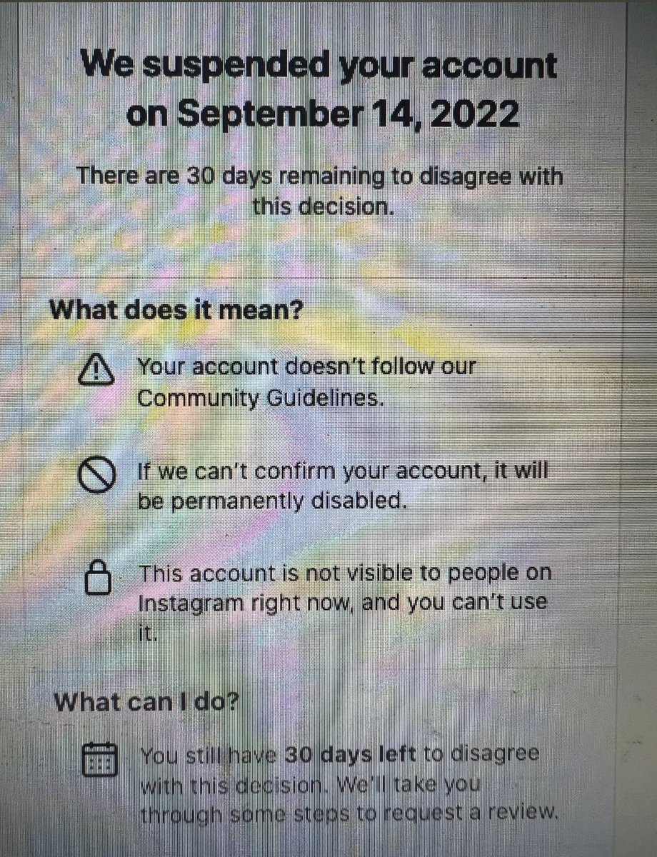 RevfoXXUS's tweet photo. We were suspended from Instagram. Not sure why (they never give a reason) but we’ll try to fight it. 

#censorship #LetWomenSpeak #WrongThink #WrongSpeech https://t.co/UHbkcDI6X7