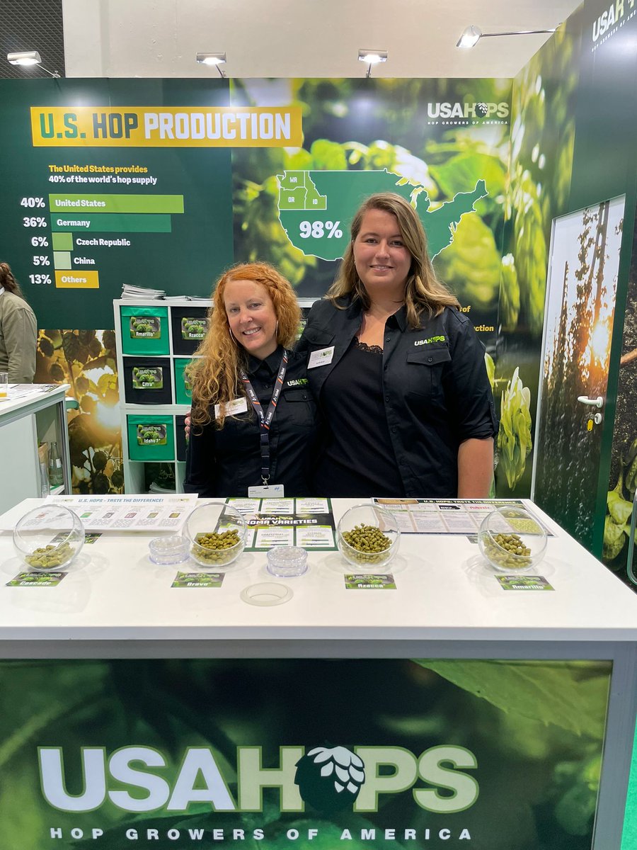 FasEurope's tweet photo. Hop Growers of America is in Munich for @drinktec! Stop by in Hall A5 at Booth #570 to taste and smell the flavorful variety of #UShops and #beers! #HopGrowersofAmerica @USDAForeignAg @usconsmunich https://t.co/as09RKRoWN