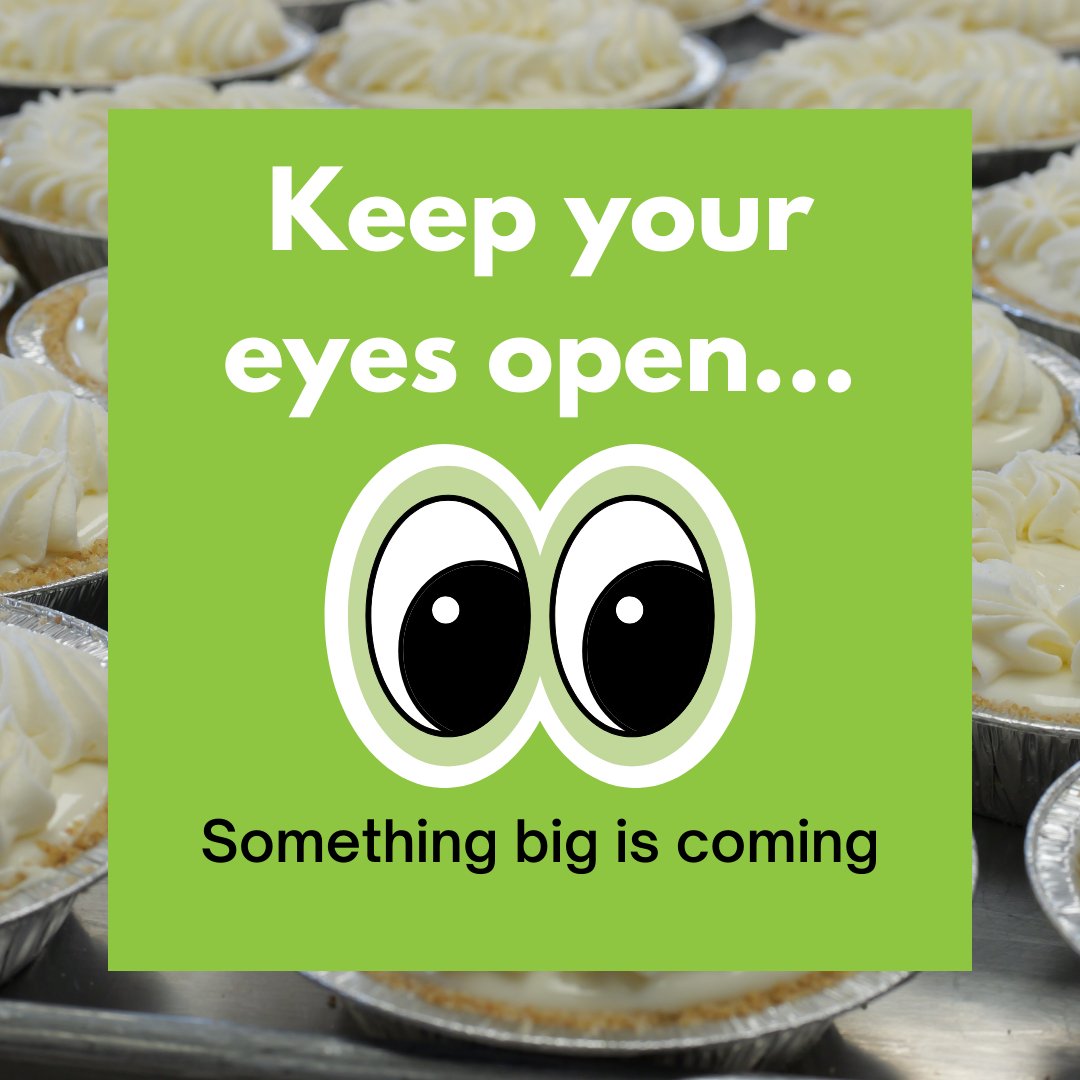 Key West Key Lime Pie Company has some BIG news coming. Stay tuned to our social pages, this is one announcement you won't want to miss!

#OrderNow #PieceoftheKeys #PieceofParadise #RelaxwithKeyLime #RealKeyLime #PureKeyLime #dessert