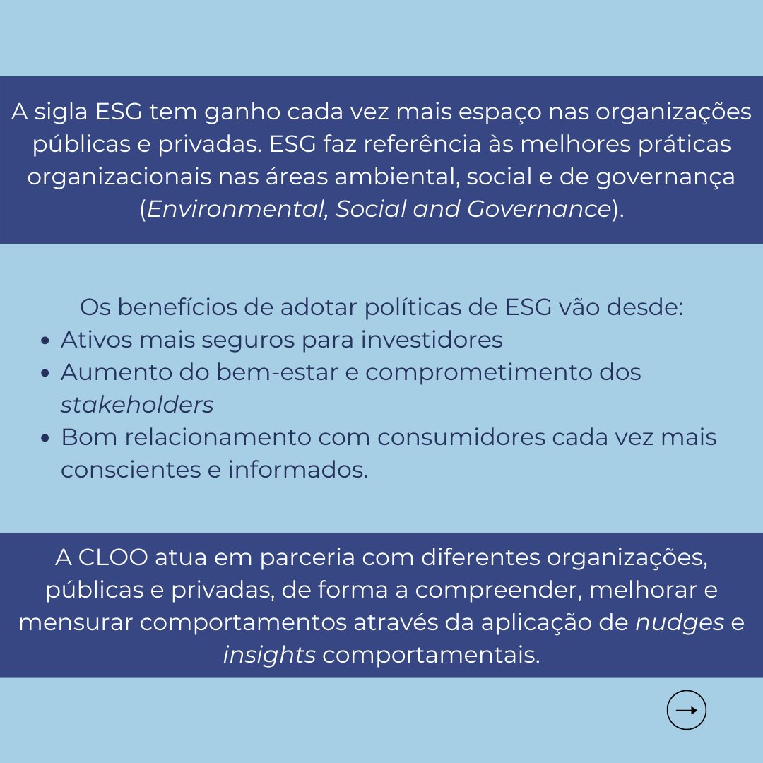 CLOO_Unit's tweet photo. Temos ouvido falar em ESG e a sua relevância na sociedade, não é verdade? Sabia que tem vindo a influenciar as tomadas de decisões dos investidores, por todo o mundo? Aceda ao nosso site para saber mais, em: https://t.co/vYw0PoenNW https://t.co/k8m8xUp6YT