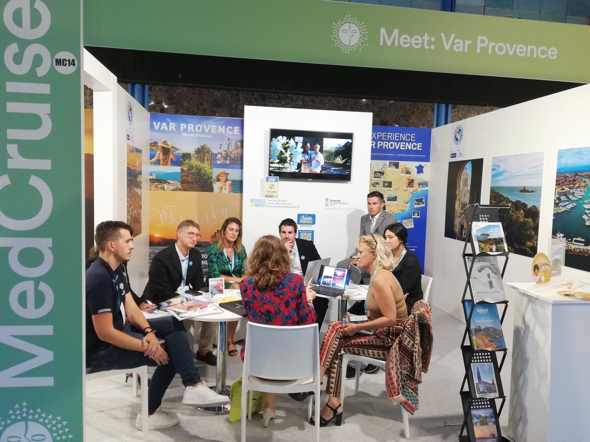 1ère journée au salon Seatrade Med Malaga, la délégation varoise en force pour promouvoir les attraits touristiques de la destination. Un agenda bien rempli. #ccivar #visitVar #mysaintraphael #sainttropeztourisme #officedetourismedefrejus