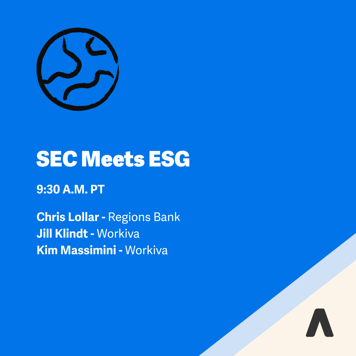 Workiva's tweet photo. ๐ Session Spotlight: Learn how to prepare for potential SEC reporting requirements on ESG with @JillKlindt, Workiva CFO; Chris Lollar, Director of SEC Reporting at @RegionsBank; and Kim Massimini, Workiva Senior Solutions Engineer.
#WorkivaAmplify https://t.co/XZzil3wyar