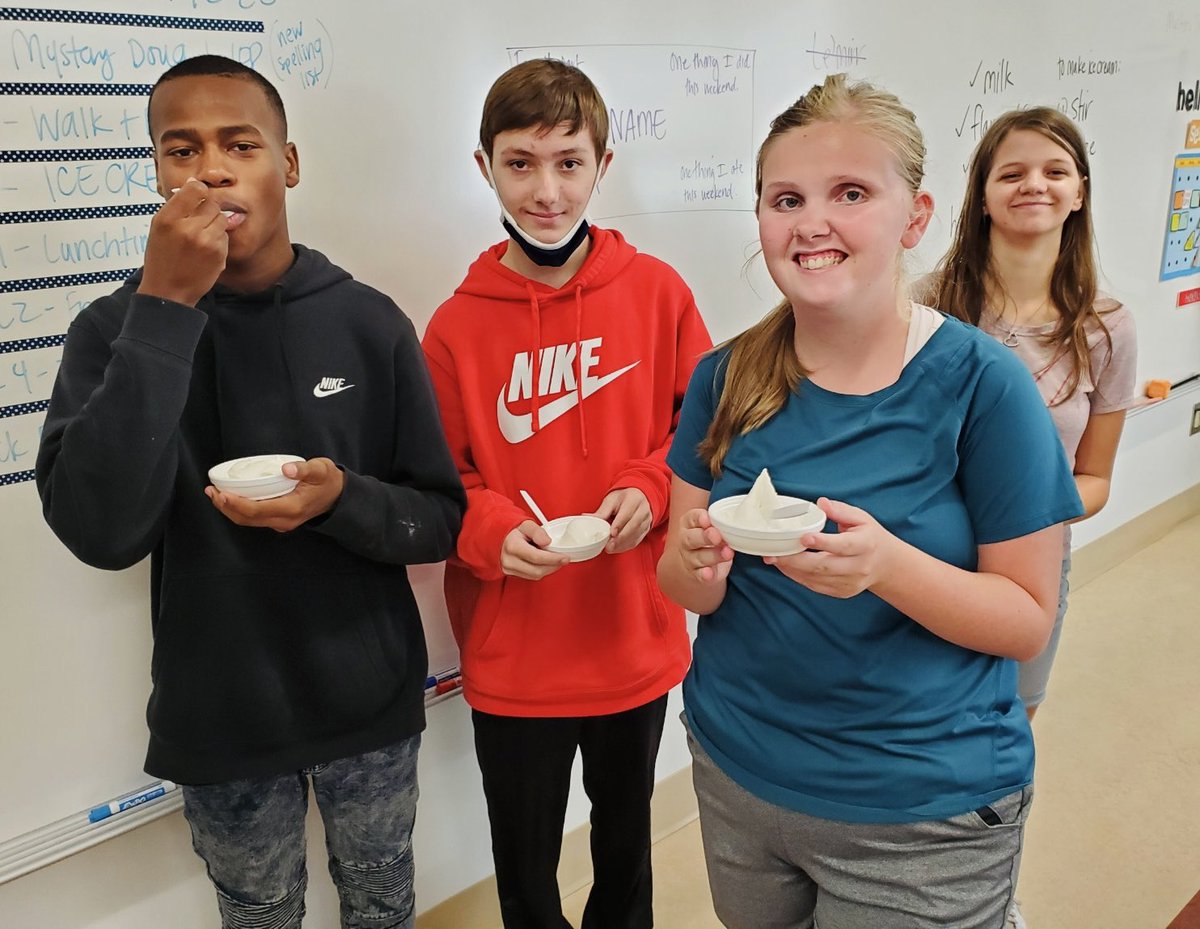 Thank you <a href="/MysterySci/">Mystery Science</a> on this weeks amazing episode on how ice cream is made! We ended the lesson by making our very own ice cream! #wyproud