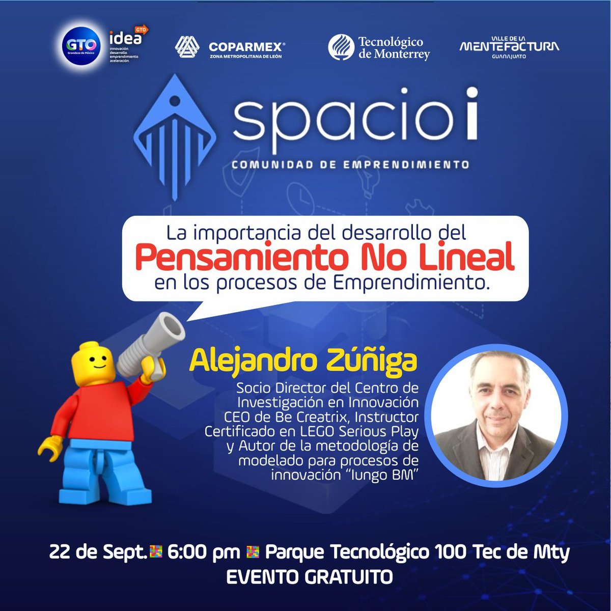 CoparmexZMLeon's tweet photo. 🇲🇽🎉 Ya llegó el #Spacioi de Septiembre! 🇲🇽🎉
📆 22 de Septiembre
⏰ 6:00 PM
📍 Parque Tecnológico 100 del @TECcampusLEO 
⭐ Evento sin costo
Aparta tu lugar aquí:​ https://t.co/2xttaDLlWU ​
¡Te esperamos, ya cada vez somos más en nuestra comunidad de emprendedores y empresarios! https://t.co/LdDrzjlbqk