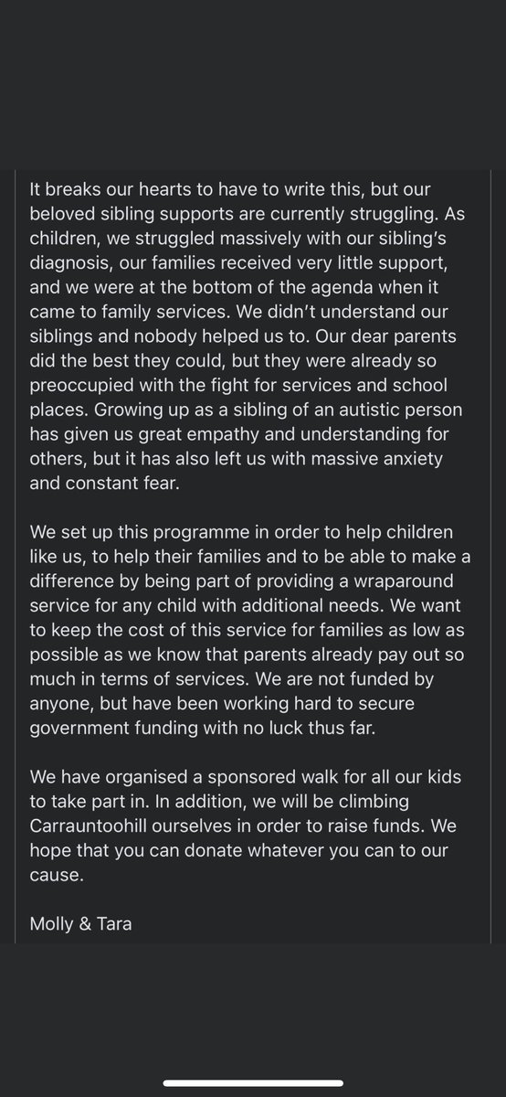 Our sibling support hub needs help 💔🌈
idonate.ie/fundraiser/Mol…