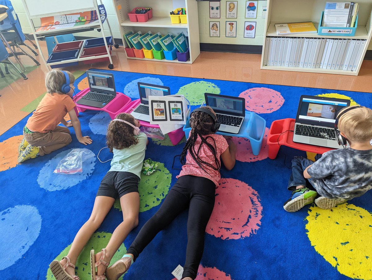 We love using qr codes to listen to books during centers! What a fun way to use technology, while also hearing what fluent readers sound like! <a href="/MrsBerry_FW/">Mrs. Berry</a>
#believebeintentional
#BigBlue