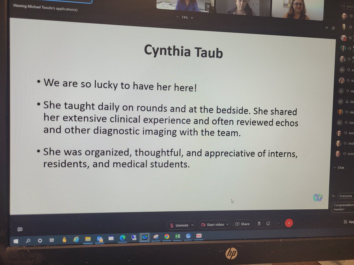 Congratulations to <a href="/CynthiaTaub/">Cynthia Taub</a> for teaching award from <a href="/imdartmouth/">Dartmouth Internal Medicine</a>! An amazing colleague, mentor, and teacher! <a href="/DHHeartVascular/">Dartmouth Health Heart and Vascular Center</a> <a href="/GeiselMed/">Geisel School of Medicine at Dartmouth</a> <a href="/DrMarkCreager/">Mark Creager</a> <a href="/mnyoung1/">Michael Young</a> <a href="/laurenggilstrap/">Lauren Gilstrap</a> <a href="/DeVriesJt/">James T. DeVries, MD</a> @CapnIntrvention <a href="/ASE360/">American Society of Echocardiography</a>