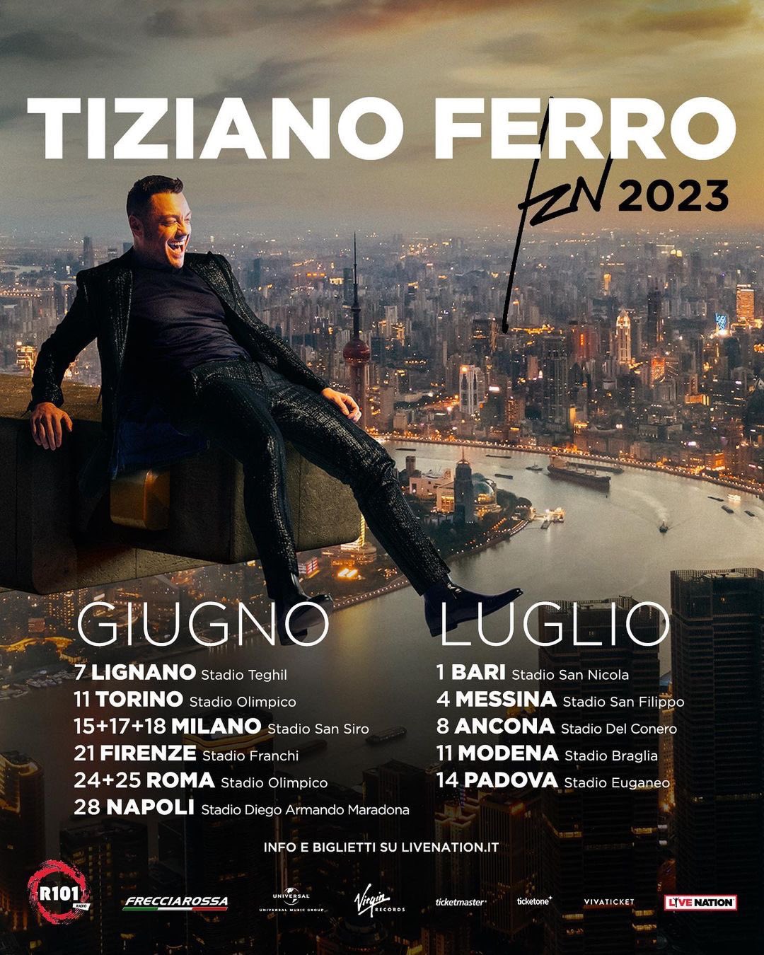 clip Disturbo sguardo fisso tour negli stadi tiziano ferro Spezzare