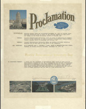 FIUSPCUA's tweet photo. #FIUnext50
#FIUArchives @FIULibraries 
Fifty years ago, the city of Miami and Dade County each issued a proclamation designating September 14, 1972 as Florida International University Day.
https://t.co/NwbdZE4CXB
https://t.co/LKWs8ff0xM https://t.co/P0jgmaa6f3