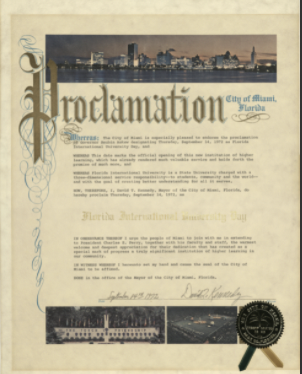 FIUSPCUA's tweet photo. #FIUnext50
#FIUArchives @FIULibraries 
Fifty years ago, the city of Miami and Dade County each issued a proclamation designating September 14, 1972 as Florida International University Day.
https://t.co/NwbdZE4CXB
https://t.co/LKWs8ff0xM https://t.co/P0jgmaa6f3
