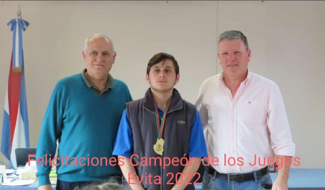 curi78's tweet photo. Felicitaciones al Nuevo Campeón de  los Juegos Evita 2022, realizados en la ciudad de Ma.Grande https://t.co/CuwnV1Eblg
