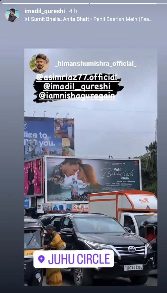 Love to see our boy @imrealasim in Bill board 💙 🙌 
Thanks @vaseemqureshii & @Aatmamusic1 for your cordial support 
#PehliBaarishMein #AsimRiaz #Asimsquad