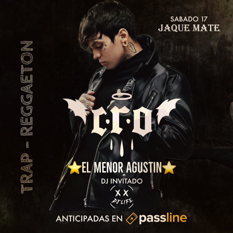 JaqueMateDisco's tweet photo. Retweet y participas en el sorteo de entradas para este sábado en #JaqueMate con C.R.O. y El Menor.  
Anticipadas acá 👉🏻 https://t.co/J7VUYPf9Er https://t.co/zauHC8lfQ8