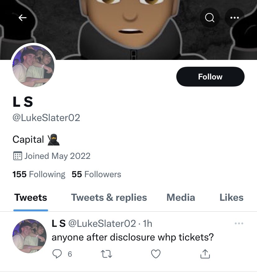 Scambusters4's tweet photo. LukeSlater02 is a scammer trying to sell Disclosure tickets currently. A few people have been scammed already. Be careful! https://t.co/ypKh8ux5Pf