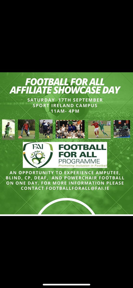 Come and have a look should be a great day of football and if interested come and try one of the formats of our game Sport Ireland Campus
goo.gl/maps/ziYqXiv1G… facebook.com/10000241286025…