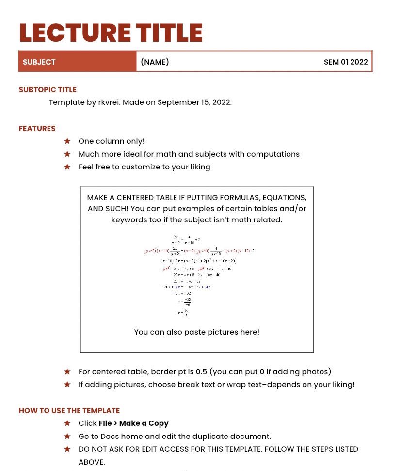 rkvrei's tweet photo. 📮 notes templates by rei !

+ made another a template that is ideal for computation heavy topics and subjects (so it looks less compact!)
+ feel free to customize this template to your liking!
+ #studytwt #studyinspo https://t.co/CsLDXGqNEO