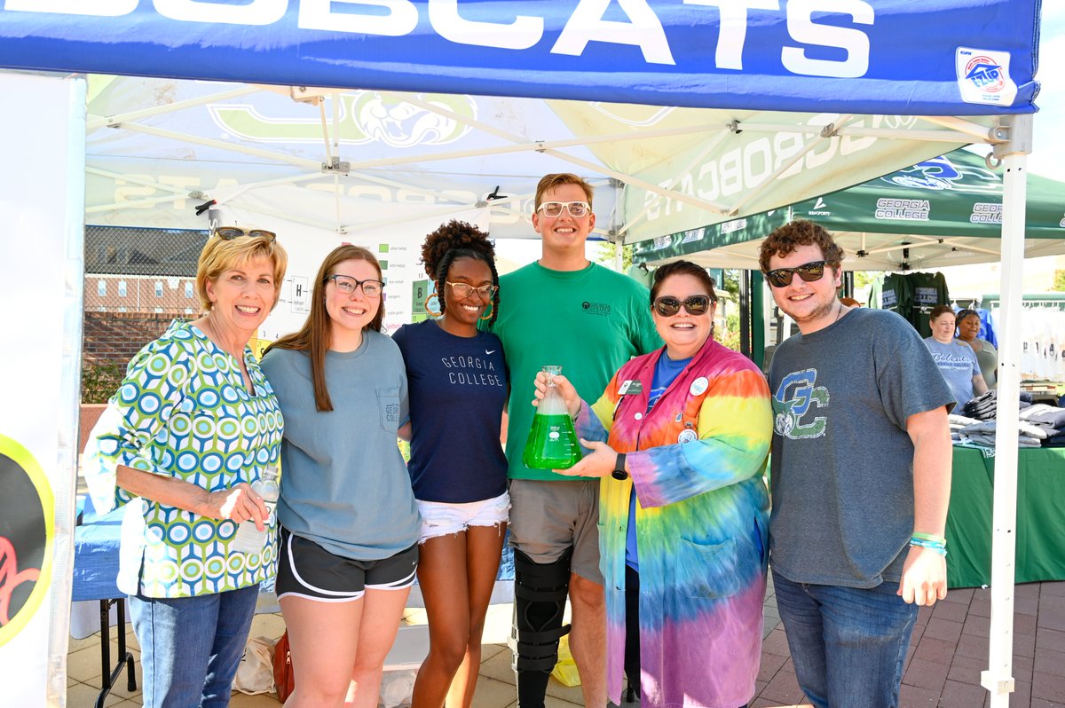 gcsupresident's tweet photo. A great time was had by all at our first Tailgate Tour event yesterday! We celebrated the start of our GC Volleyball season and got to cheer our Bobcats on to a 3-0 victory over USC Aiken at home 🏐🔵🟢 See you on 10/12 to support our Women's Soccer team opener! #gcathletics https://t.co/L2Ohb9C4F5