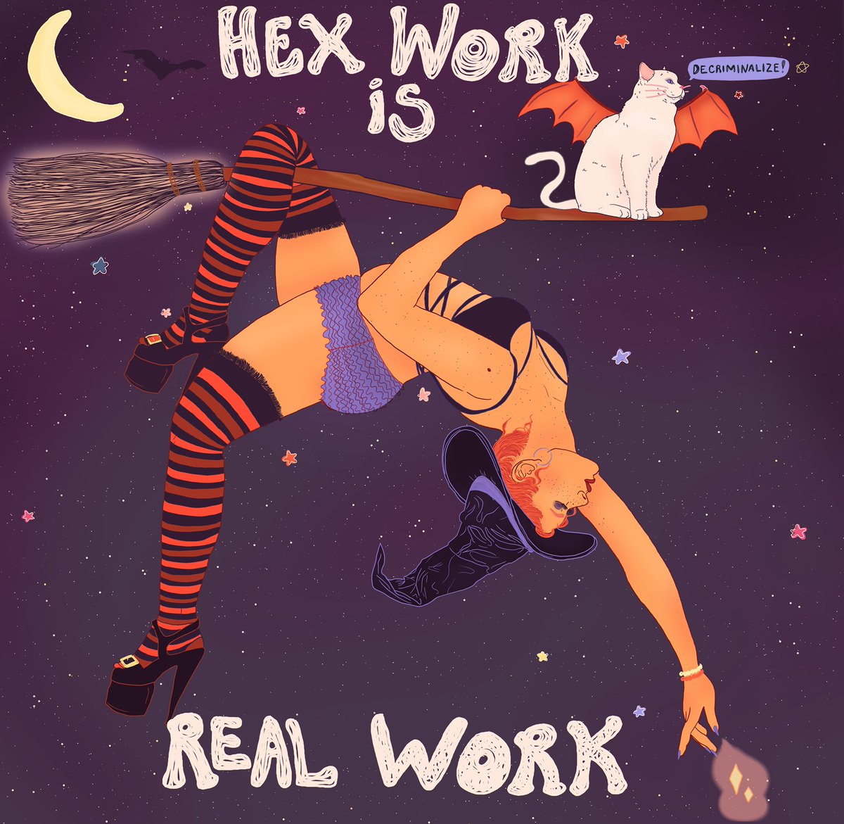 liberaljanee's tweet photo. Since it's #SexWorkerPrideDay and close to witchy season, here's an reminder that sex work is real work 🖤🔮 https://t.co/mAS5eMZqfz