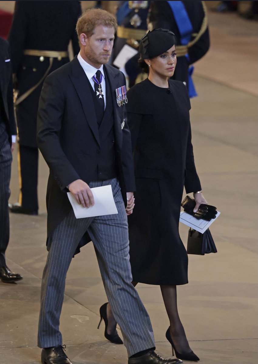 OliviaLoveCena's tweet photo. The Duke and Duchess of Sussex holding hands, today at Westminster hall. And there is nothing wrong with that 🖤 https://t.co/A2rrBCKd1x