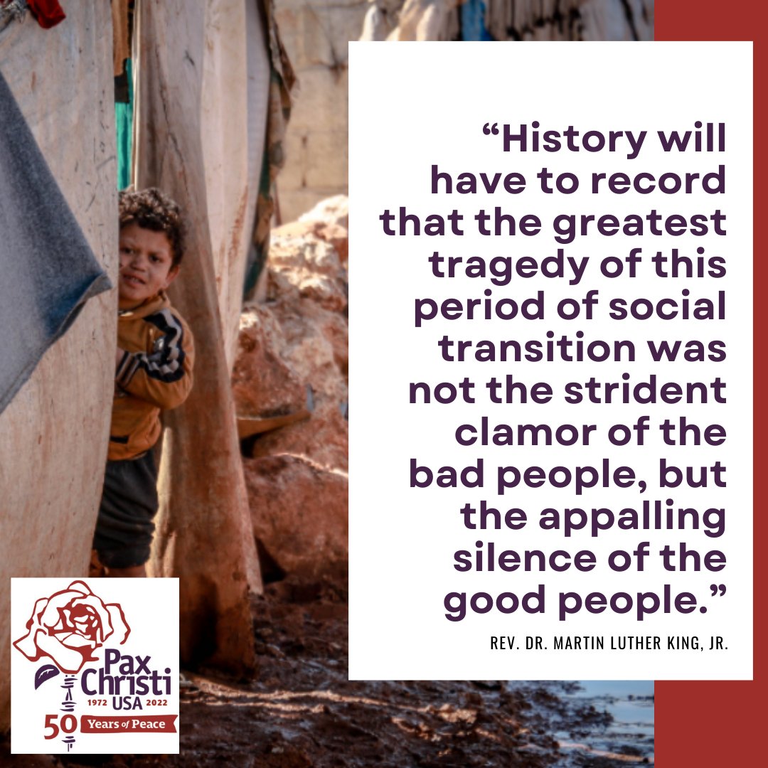 PaxChristiUSA's tweet photo. Week 33 of #WednesdayWisdom4Peace. This week's quote invites us to take action: Visit the PCUSA webpage for Pray-Study-Act Resources for the Bread Not Stones campaign to redirect military spending: https://t.co/LErENbF5Hw #pax50 #weavingpeace50 #breadnotstones https://t.co/ihYb2kZCjA