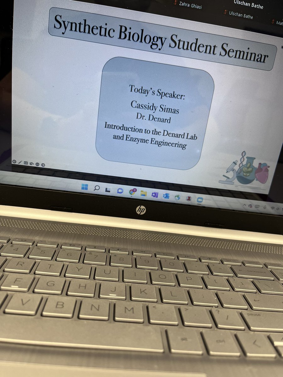 sammartinusen's tweet photo. So proud of #DenardLab UG Cassidy for presenting her work and a lab overview at the first SynBio Student Seminar Series of the semester!! We are so impressed by you always, Cassidy! https://t.co/gHOMn0lY8r