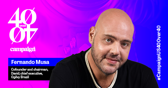 CampaignLiveUS's tweet photo. @LFMUSA, David/@Ogilvy Brazil Group, has earned a spot on this year’s 40 over 40 list. Congratulations! #Campaign40over40 #CampaignUS https://t.co/zUw5dWzVaM 

Register here: https://t.co/hIA4Wb5a3m https://t.co/V0l8ju6bx9