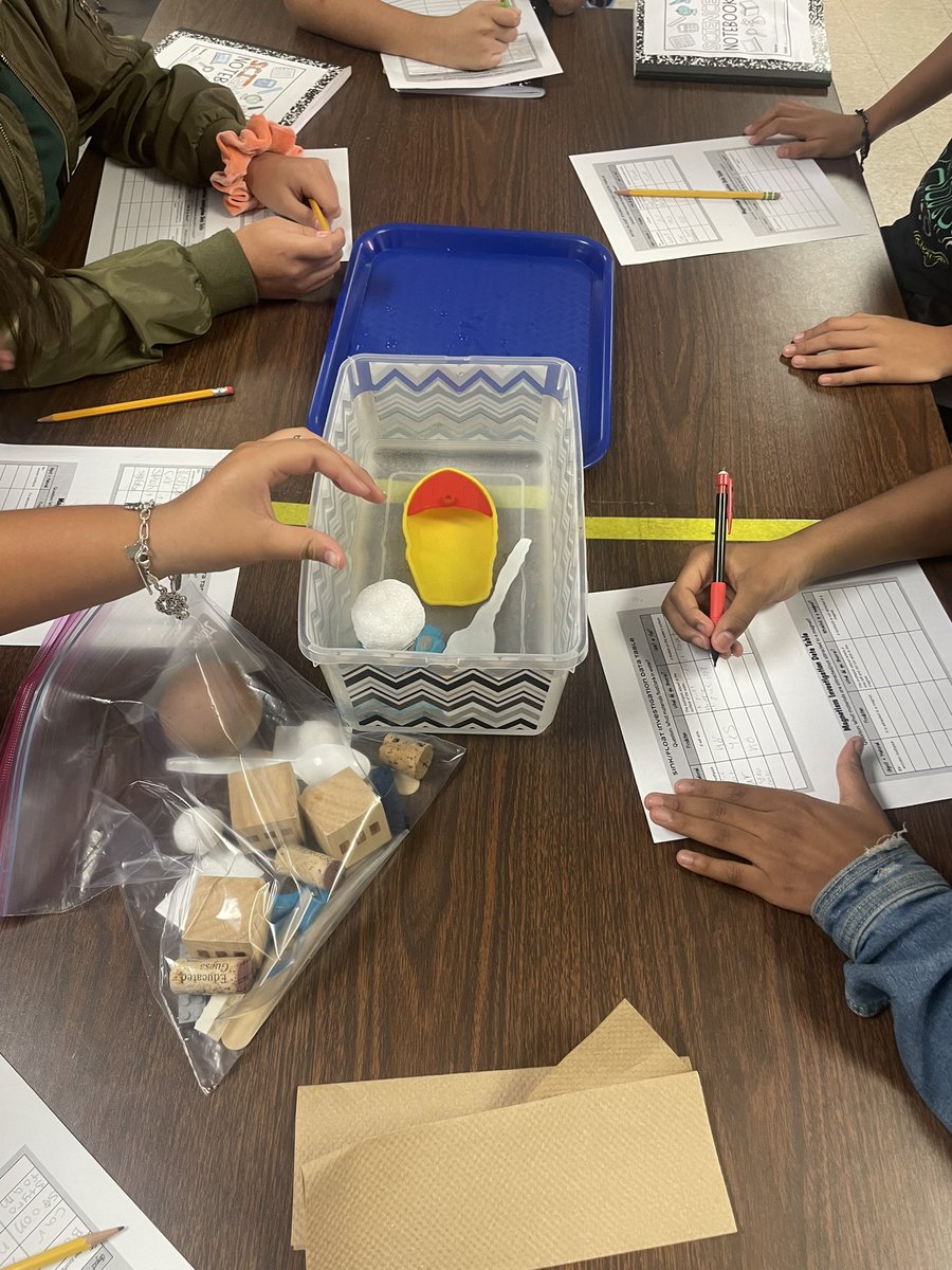 kdavis_21's tweet photo. Science stations! Students excited about making predictions and testing objects. #SinkorFloat #Magnetism #Weather #GrayTScience  @tyvettesmith @GrayES_AISD @DjedwardsMs @LeaLinthicum https://t.co/nxhY2Sf0Pn