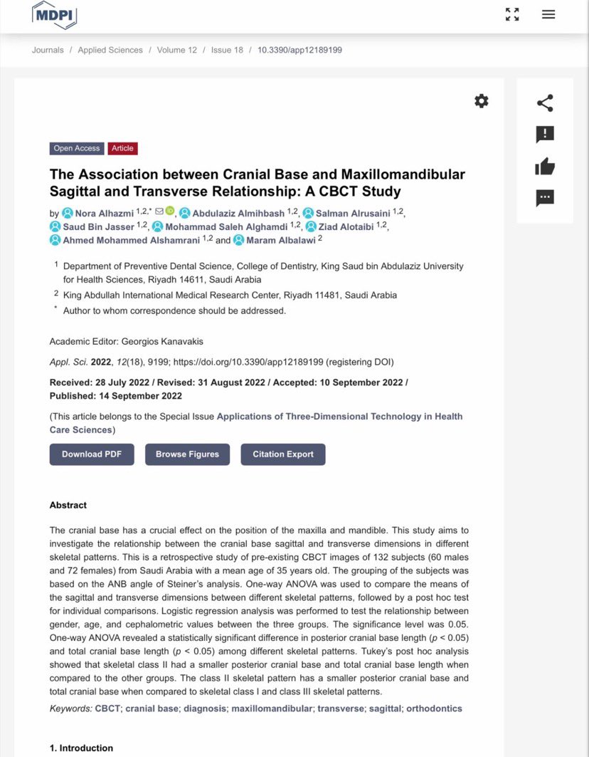 Pleased to share our recent published research. 

Grateful to all co-authors, especially our mentor Dr.Nora Alhazmi

I’m very thankful and honored to had the chance to present this work in Health Profession Conference 2022 and Career &amp; Research Day 2022 and received the 3rd place