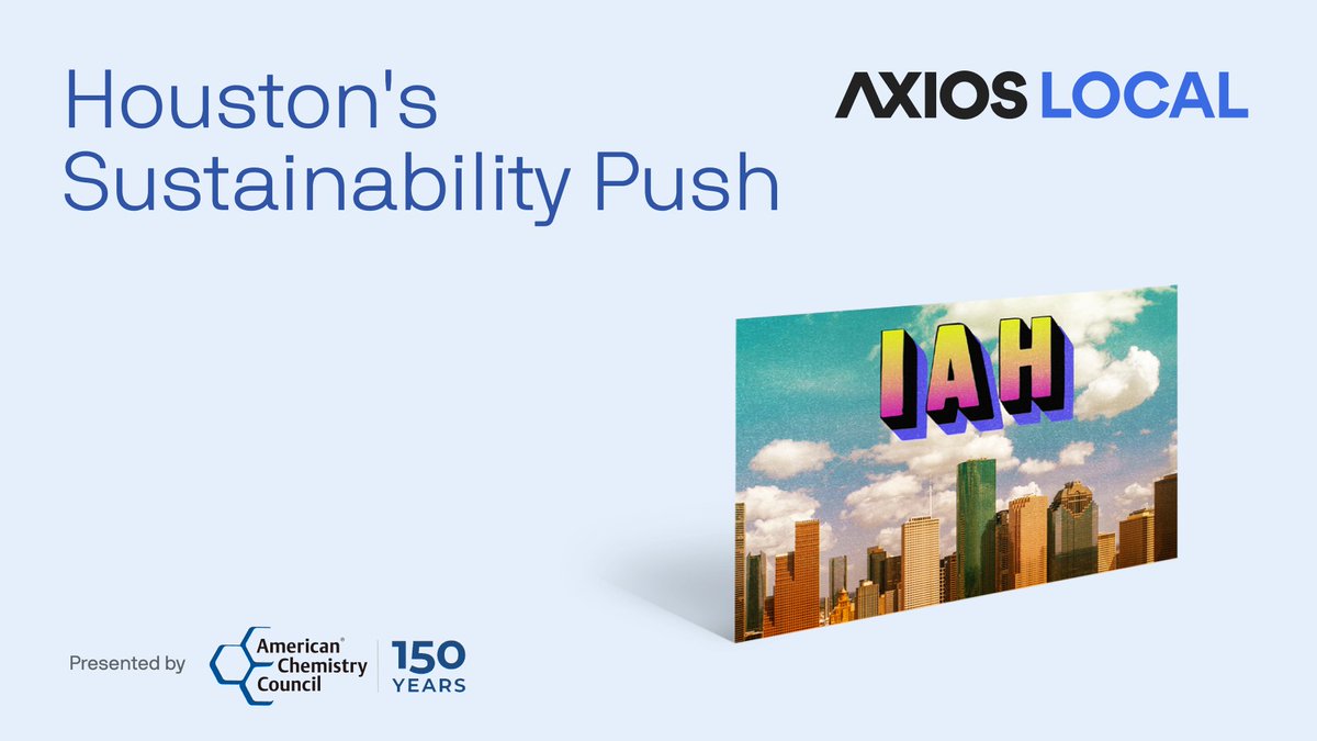 axios's tweet photo. LIVE IN TX 9/20: Join @RussContreras & @jayrjordan for an in-person convo on Houston's sustainability efforts, feat. @AdrianGarciaHTX, @DrBobBullard & @GreenHoustonTx's Priya Zachariah. #AxiosLocal
REGISTER: https://t.co/8o53f6Ycx0
Presented by @AmChemistry https://t.co/SQHPVKftqK