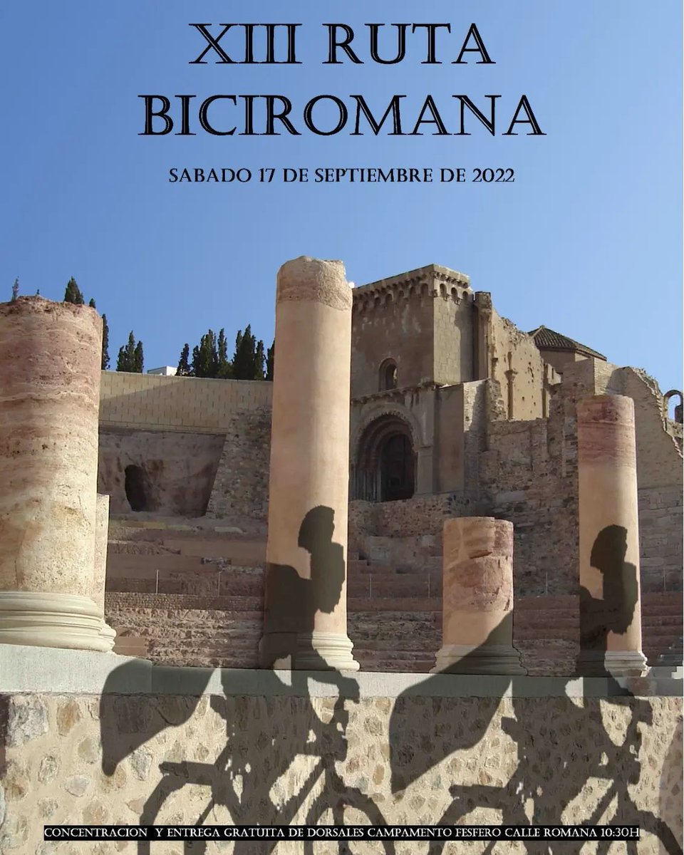 SenadoRomano's tweet photo. 🚴‍♀ ¿Todavía no te has apuntado a la Bici Romana? 🚴‍♂
 ¡Corre! El sábado 17 ¡te esperamos! ❤
Inscríbete en ▶ https://t.co/ndZYOnA3pz  
#biciromana
#carthaginesesyromanos
#senadoromano
#Cartagena https://t.co/KjCzBTPL4O