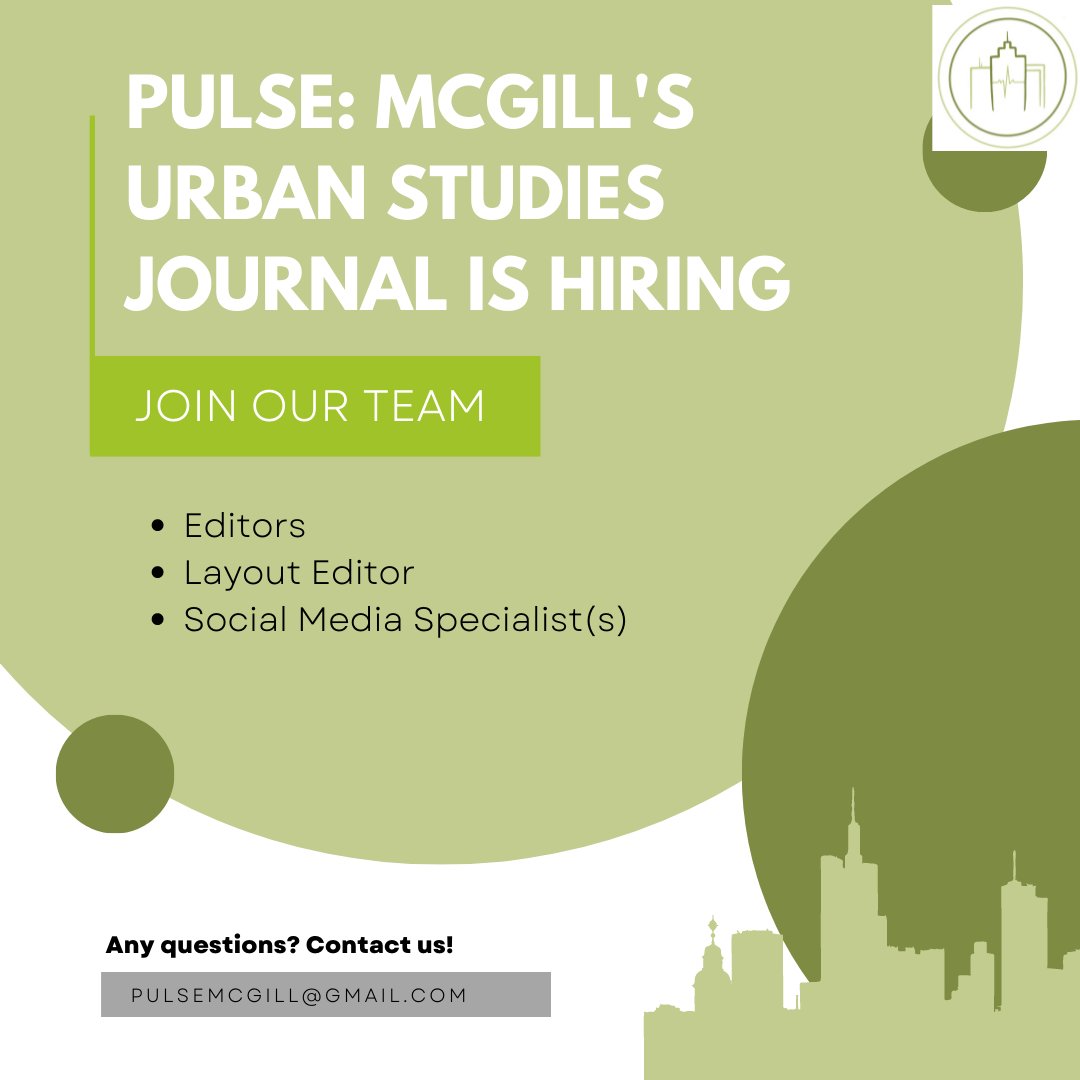 Pulse: The McGill Urban Studies Journal (@pulsemcgill) / Posts / X