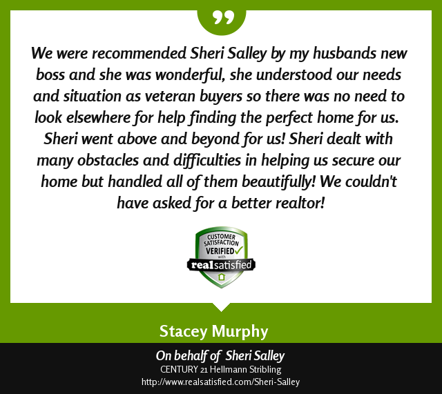 From the bottom of my heart, thank you for this recommendation. realsatisfied.com/Sheri-Salley via <a href="/realsatisfied/">RealSatisfied</a>