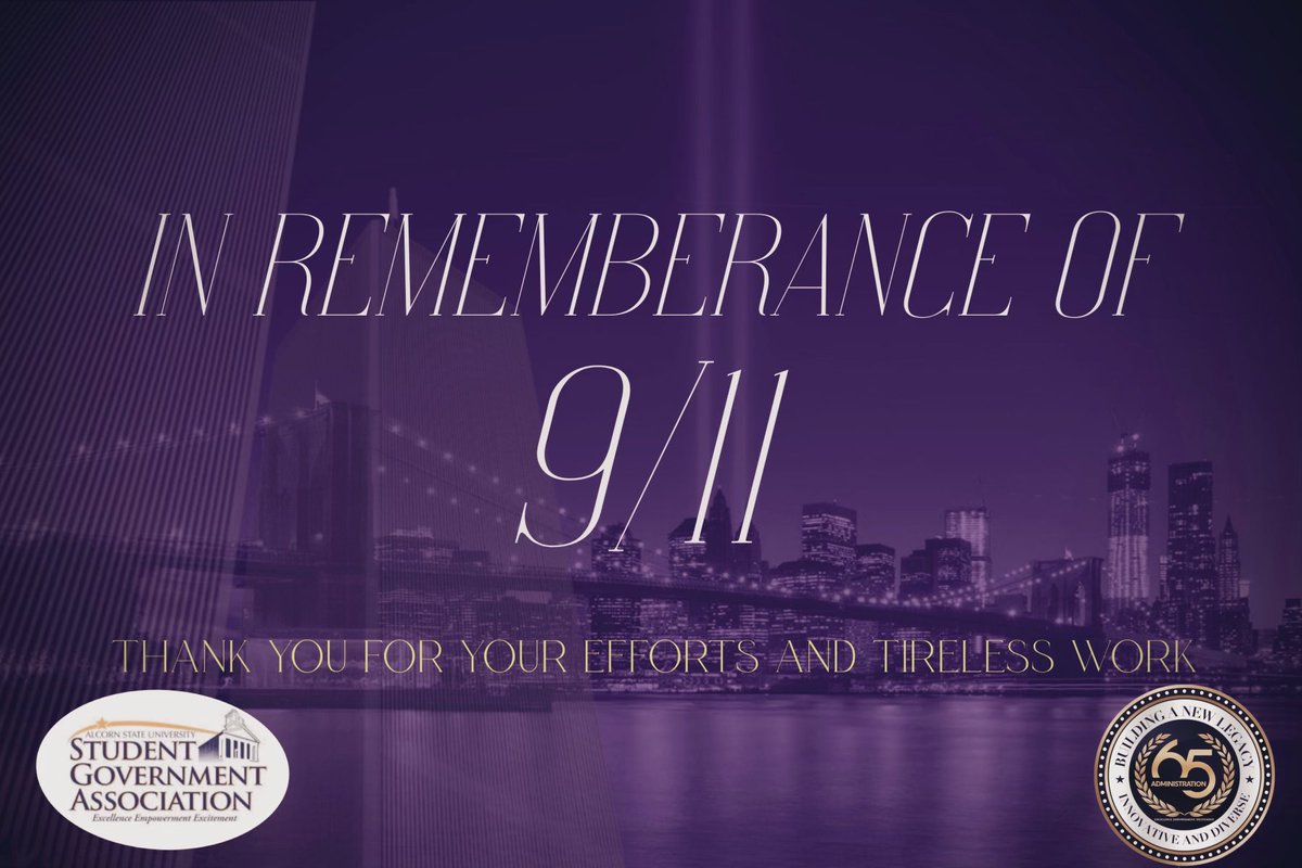 ASUstudentgov's tweet photo. In remembrance of those who provided services during 9/11, Student Government Association would like to acknowledge our campus nurses, fire and police department, and counseling services. For appreciation we passed out  donuts. Thank you for everything you do on Alcorn’s campus https://t.co/0NyLvF3W0C