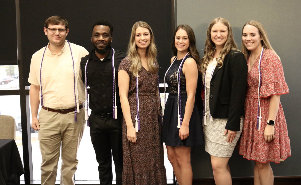 Congratulations to P3s Claire Farley, Marilyn Gafford, Jennifer Griffin, Cody Lynch, Samuel Nwaiwu, and Mackenzie Turney for being inducted into Rho Chi last week! #healthyatHUCOP
