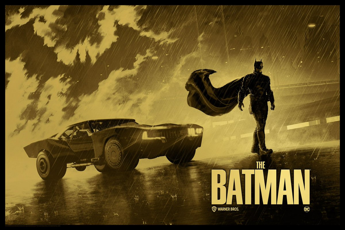 Cakes_Comics's tweet photo. The Batman.

Screenprinted poster that is part of my Batman series of prints. It will be on sale tomorrow from @BottleneckNYC 

Full details to follow, but for now here’s the art, the variant will be printed on gold foil… https://t.co/oLrmc0w4Vz