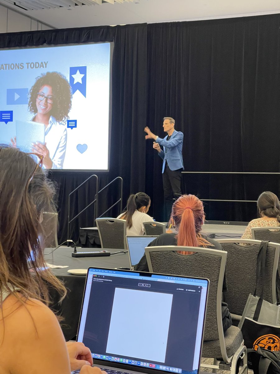 TheLadyFairBG's tweet photo. How many points of connection can you include? Mark Bornstein made some excellent points about being more engaging and personal with potential clients. Don’t just speak at people, ENGAGE with them in every way you can. #CMWorld #MarkBornstein https://t.co/gGPn1uX2iB