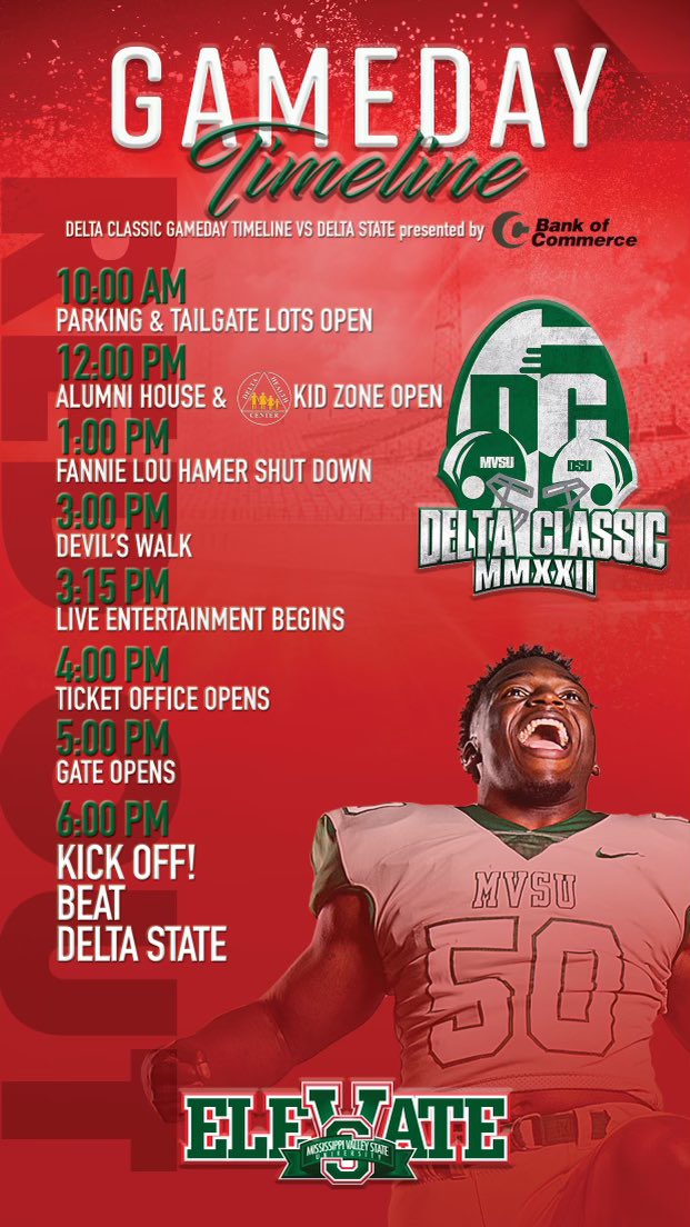 We have a lot of fun activities lined up for this Saturday. Check out the full schedule 👇 #RedOutRiceTotten 🔴 #ElevateVState 🟢 #ValleyInMotion ⚪️ #BattleTestedWeReady ⚔️