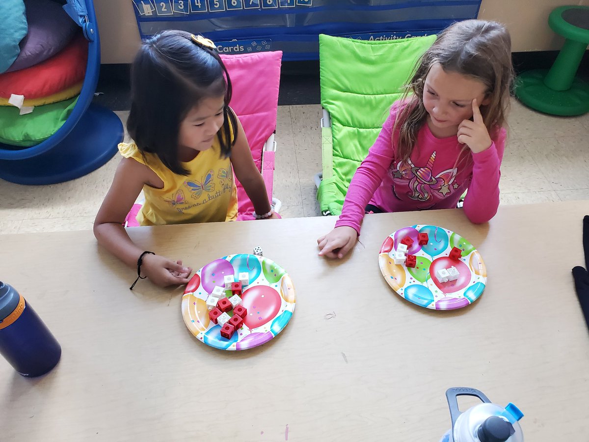 GillBaskwill's tweet photo. Who stole the cookies from the cookie jar? We are a bit disappointed we're not counting real cookies! #mathworkstations #kindergarten @SMES01 https://t.co/lc9i0aDbM3