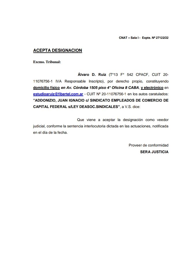 🔥ARDE EL SINDICATO DE COMERCIO CABA🔥

El veedor de la justicia laboral aceptó su designación y la fiscalización de las elecciones de mañana 15 de septiembre

Duro Golpe al oficialismo que depositaba su confianza en el ministerio de Claudio Moroni 

"Será Justicia"

#14Sept