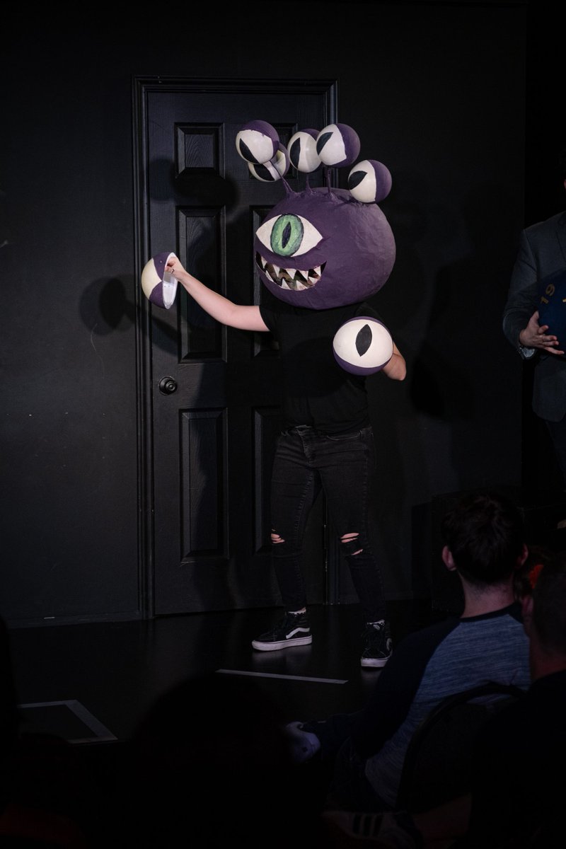 amanthakay's tweet photo. Behold! Our wearable paper mache beholder prop, created for the Monsternomicon live show. @dingdangpod

#DnD #dnd5e https://t.co/9F3GTZx5qB