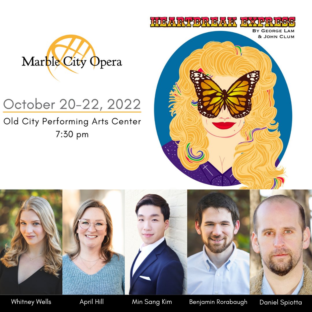 "Heartbreak Express" by: George Lam &amp; John Clum

Inspired by the documentary For the Love Of Dolly, the opera follows 4 Dolly Parton "superfans" waiting to meet her for the first time.

MarbleCityOpera.com/tickets

#MarbleCityOpera #meetopera