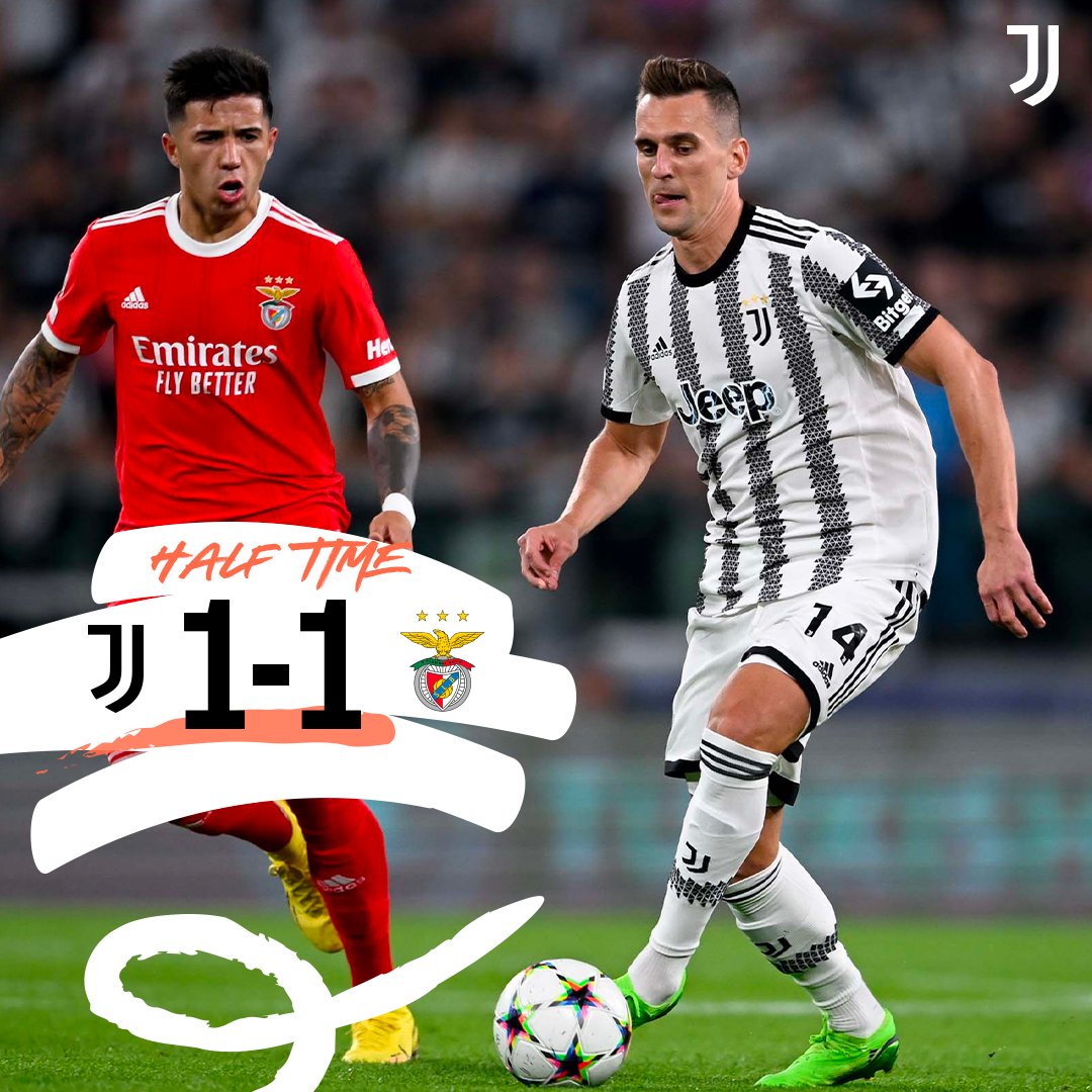 juventusfc's tweet photo. Intervallo |⏳|
La partita è stata impattata dagli avversari solo nei minuti finali del primo tempo. #ForzaJuve 

#JUVBEN #UCL https://t.co/jIrSdn9kUs