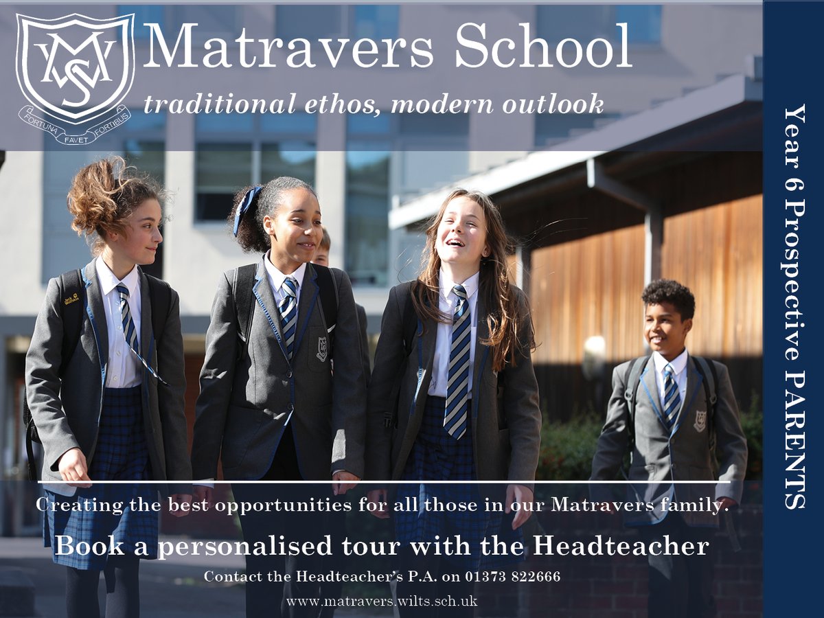 Looking for a school place for September 2023? See our website for information on our tours and events. Creating the best opportunities for all those in our Matravers family.