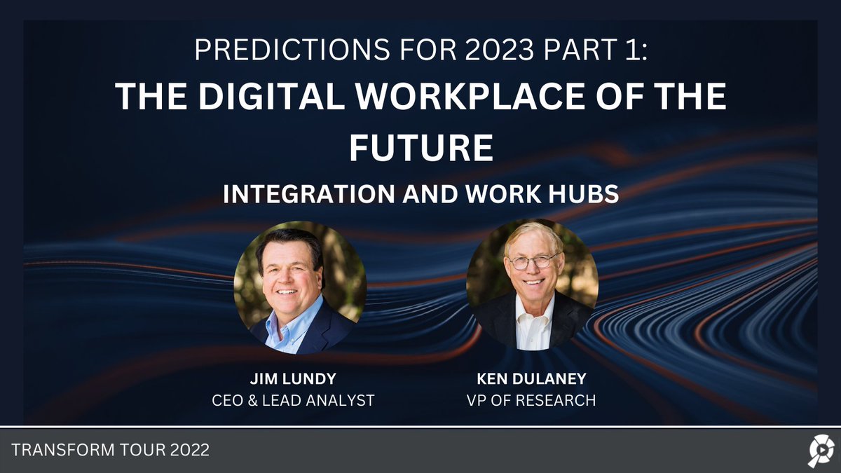 AragonResearch1's tweet photo. OUR FIRST SESSION IS LIVE!
Join CEO & Lead Analyst, @JimLundy and VP of Research, Ken Dulaney for "The #DigitalWorkplace of the Future: #Integration and #WorkHubs."
Register here: https://t.co/T9FtWYI1TQ https://t.co/I6Zj09bCBn