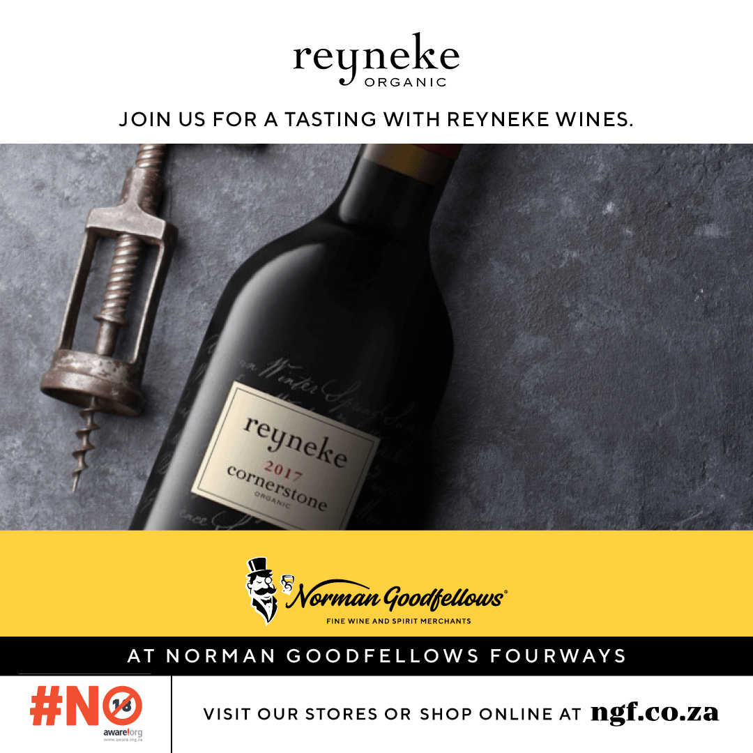 Norman Goodfellows (@normangoodfello) on Twitter photo Join us for an exclusive wine tasting with <a href="/ReynekeWines/">Reyneke Wines</a> at the Norman Goodfellows Fourways store.
Date: 20 September
Place: Norman Goodfellows Fourways, Fourways Crossing, Cnr William Nicol Dr & Sunrise Blvd, Sandton
Time: 17:30-20:00
Book now: bit.ly/3ByzlTU Join us for an exclusive wine tasting with <a href="/ReynekeWines/">Reyneke Wines</a> at the Norman Goodfellows Fourways store.
Date: 20 September
Place: Norman Goodfellows Fourways, Fourways Crossing, Cnr William Nicol Dr & Sunrise Blvd, Sandton
Time: 17:30-20:00
Book now: bit.ly/3ByzlTU