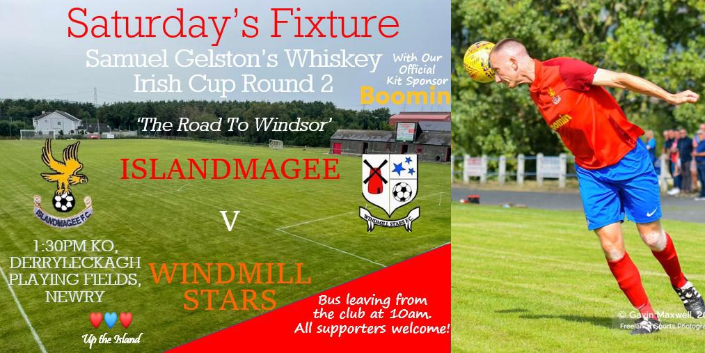 This Saturday we'll make the trip to Newry to take on Windmill Stars in the Second Round of the Gelstons Whiskey Irish Cup. 

Still spaces available on the bus for those looking to go and support the boys. 

Bus will leave Wilbourne at 10am and depart Newry at 5.30pm.

#irishcup