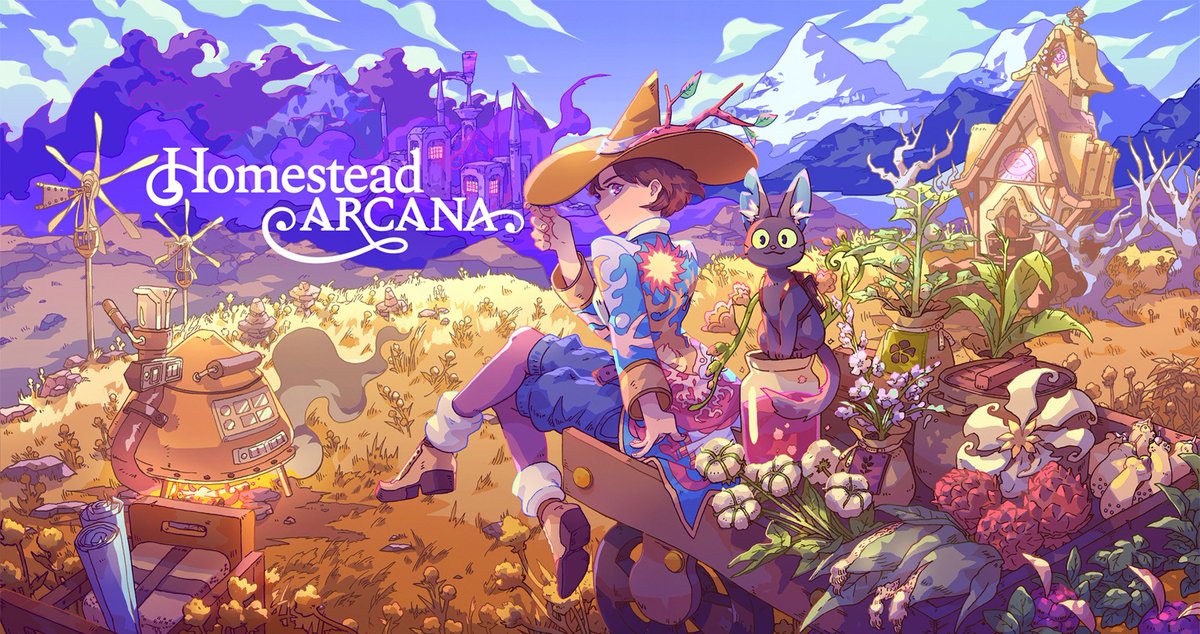 SerenityForge's tweet photo. In partnership with @skyboundgames, it is our pleasure to finally announce Homestead Arcana 🧹 Become an adventurous Witch in a land shrouded by a mysterious Miasma. Build your sanctuary, tend your garden, and power up your spells with nature to restore the range. Trailer below⬇️ https://t.co/O3HGJUgTCt